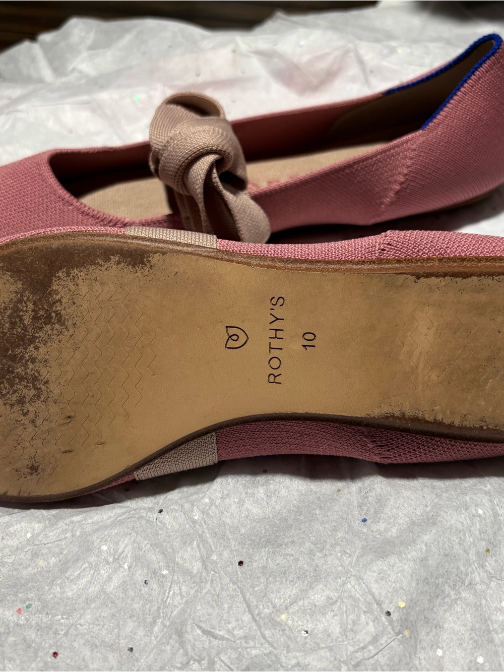 Rothy's Pink Pointed-Toe Bow Flat - Picture 6 of 14